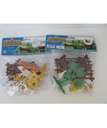 2 PKGS OF ASST PLASTIC ANIMAL FIGURES TOYS  W/FENCES TREES APPROX 2-2.5&quot;... - $54.58 MXN