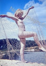1960s Pretty Nude Woman Blonde Beach Fishing Net Pose Pin-up 35mm Color Slide - £5.11 GBP