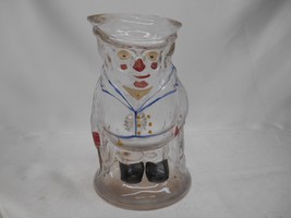 Old Vtg Hand Painted Figural Relief Sculpture Glass Mug Pirate Military Jar Ste - £23.73 GBP