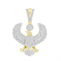 0.50 Cttw Diamond Eagle Mens Pendant Charm 10k Yellow Gold 1.4 inch - $1,777.05