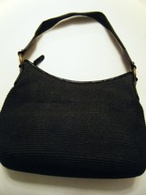 Womens Talbots Black Jute Handbag With Patent Leather Trim 15 X 10 - £16.27 GBP