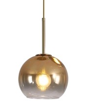 KCO Lighting MCM Glass Globe Hanging Light Fixture  Gold Pendant Light New - $35.15