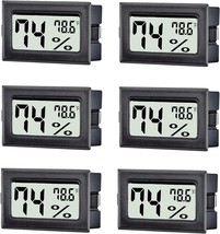 6 Pack Mini Digital Thermometer Hygrometer Indoor Temperature and Humidity Gauge - £24.36 GBP