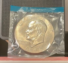 1974 Eisenhower &quot;Ike&quot; Dollar ~ Choice Uncirculated in Original Mint Cello - £12.69 GBP
