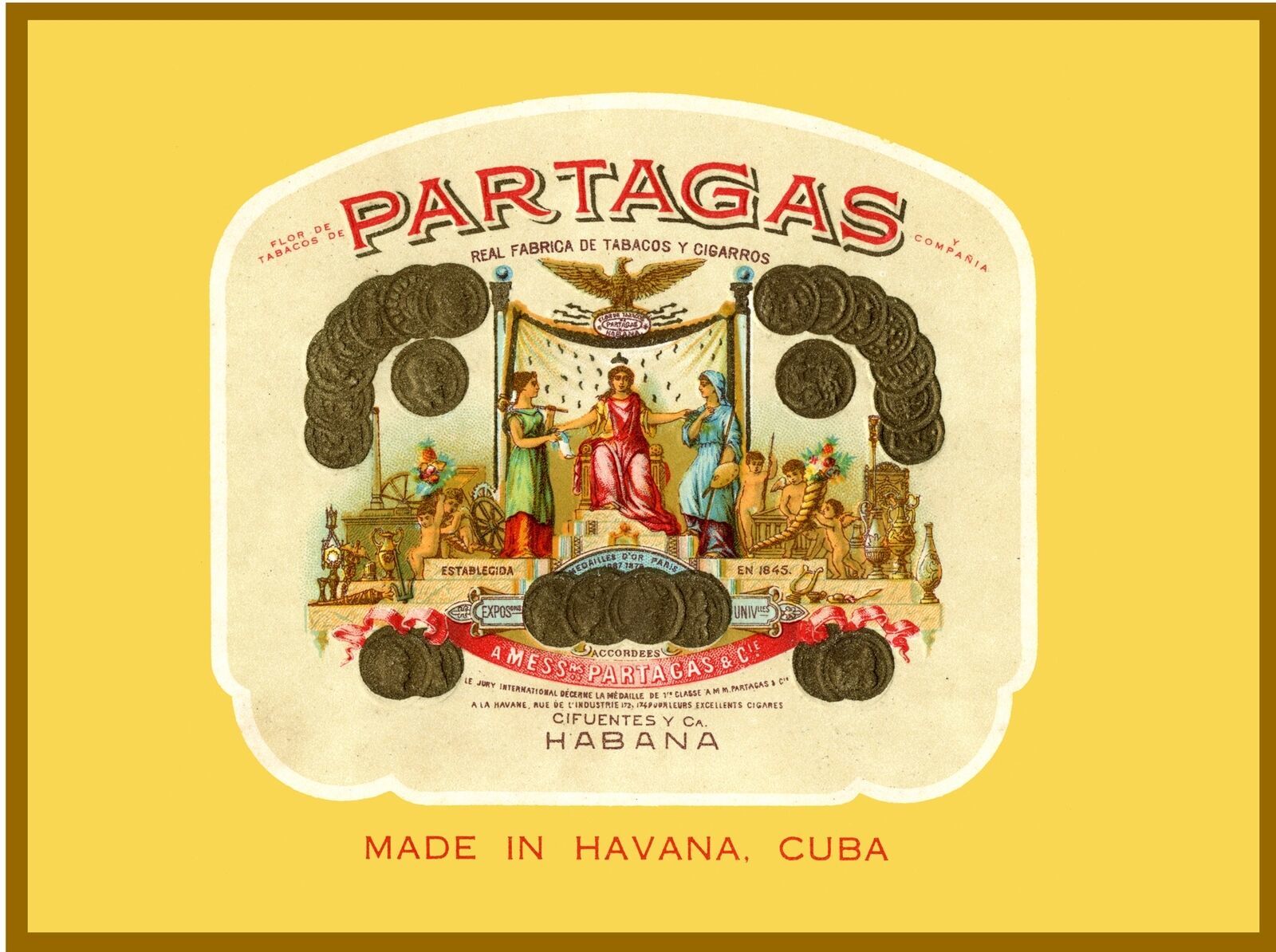 7997.Decoration Poster.Home Room wall interior design.Cuban cigar ad label