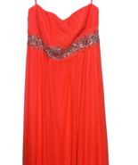 My Michelle Juniors Plus Formal Dress Size 24 Orange Beaded Strapless - £22.31 GBP