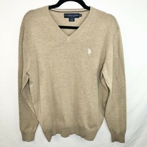 US Polo Assn Men&#39;s Medium Tan Pullover Sweater Machine Washable - £23.22 GBP