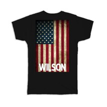 WILSON Family Name : Gift T-Shirt American Flag Name USA United States Personali - £14.38 GBP