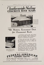1931 Print Ad Concrete Slab Ornamental Roofing Federal-American Chicago,Illinois - £17.67 GBP