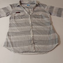 Columbia XL7066 Auburn Women’s Cotton White & Gray Stripes Long Sleeve Shirt S image 12
