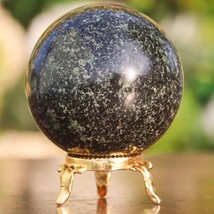 367g Green Zebra Crystal Sphere - Crystal Ball, Housewarming Gift, Home Decor - £51.47 GBP