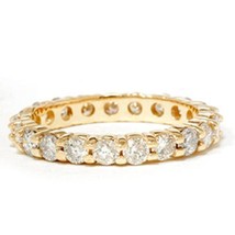 4ct Brilliant Round Sapphire Eternity Wedding Band Ring 14K Yellow Gold - $176.49