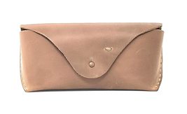 MyMesken Genuine Leather Eyeglasses &amp; Sunglasses Case with Button Closure (Sand  - £26.97 GBP