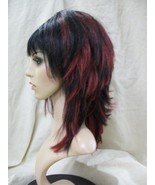 Sexy Black &amp; Dark Red Shag Layer Wig Goth EMO Girl Punk Rock Vamp Mistre... - $19.56 CAD