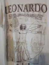 Vintage Leonardo Italia Man Image Adult Size M Beige Short Sleeve Tee - £7.06 GBP