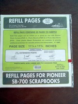 Pioneer X-Pando Post Style Scrapbook Refill Pages SB-700R 25 Sheets Buff... - £10.71 GBP