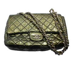 Authenticity Guarantee 
2008 Chanel Classic Jumbo Quilted Patent Leather Rare... - £3,776.95 GBP