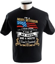 Im A Navy Veteran T Shirt I Was Born With My Heart T Shirt - £13.54 GBP+
