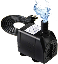 Water Pump 300GPH 48 Hours Dry Burning Fountain Submersible 3 Nozzle NEW - £21.38 GBP