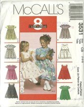 McCall&#39;s Sewing Pattern 3531 Girls Infant Toddler Dress Pinafore Sz 1 2 3 Uncut - £7.98 GBP