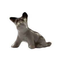 Vintage Ceramic Standing Schnauzer Terrier Mini Figurine Japan - $7.85