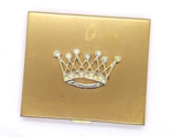 Vintage Square Gold-tone Crown With Rhinestones Powder Compact - £23.97 GBP