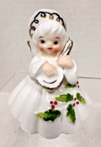 1982 Christmas Angel w Holly &amp; Guitar George Good Porcelain 2 3/4"  SWEET - $19.80