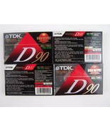 TDK D90 Cassette Tapes 90 Minute Blank High Output IECI/Type I D-90 4 Pack - £10.13 GBP