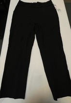 $99 Calvin Klein Zipper Pleated Slim Fit Straight High Waist Pants Black Size 10 - £14.48 GBP