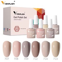 Venalisa Newest 6pcs/Kit Shiny/Shimmer/Glitter Gel Nail Polish Kit Soak ... - £26.33 GBP