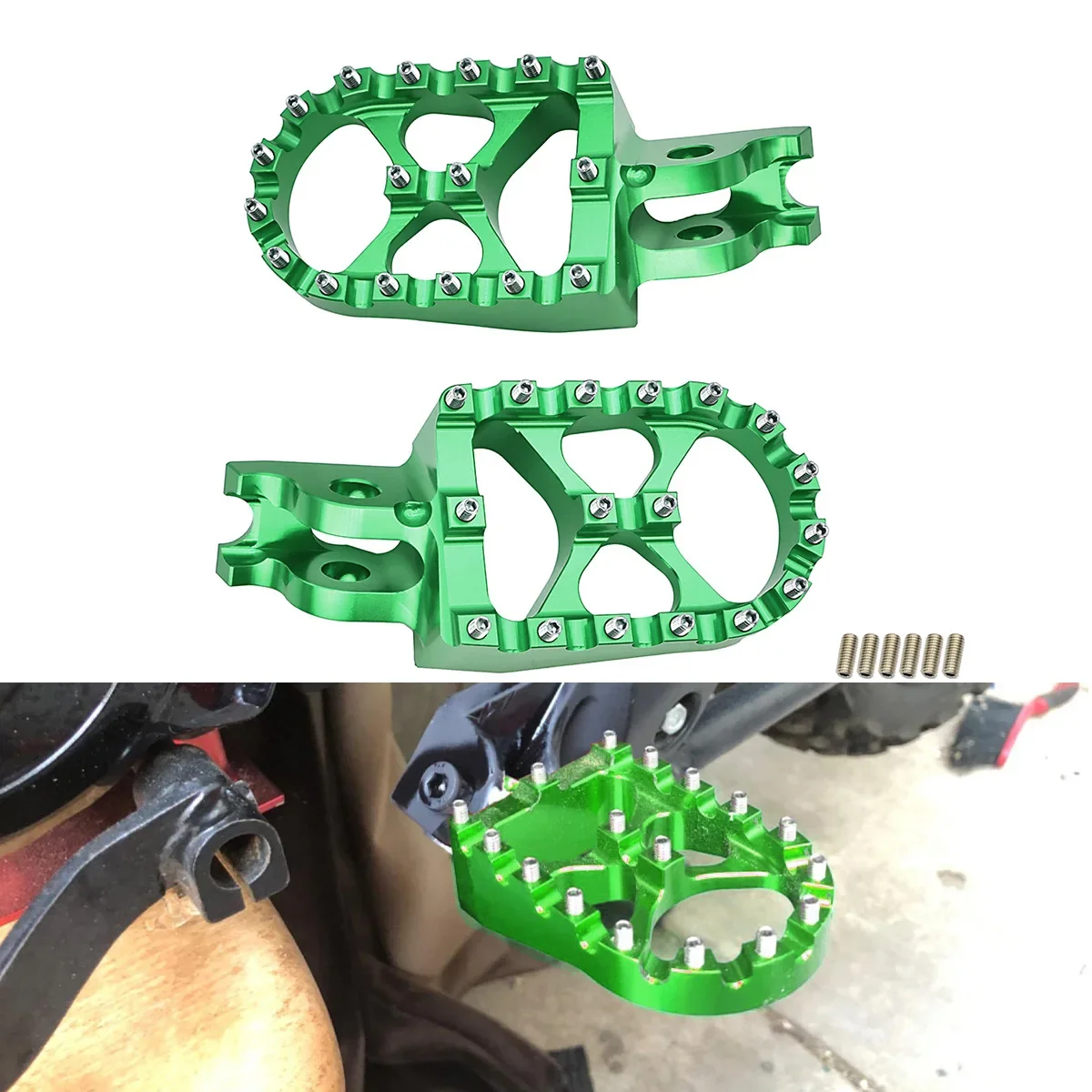 Motorcycle CNC FootRest Footpegs Foot Pegs Pedals For Kawasaki KX250F KX... - $25.15