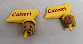 Vintage Calvert Whiskey Bottle Pourer Plastic Lot Of 2 Barware  Advertising - $6.78