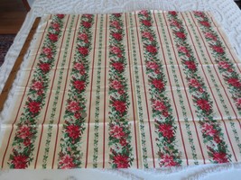 4202. Holiday Floral Striped Design Home Decor, Craft Cotton FABRIC-43&quot; X 1 Yd. - £3.90 GBP