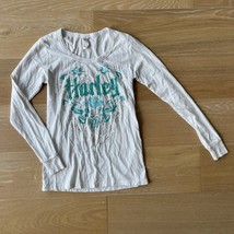 Harley Davidson White Long Sleeve Rhinestone Tee Huntington WV Small - £18.31 GBP