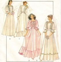 Vtg 1982 Wedding Bridal Bridesmaid Ruffled Dress Gown Petticoat Sew Pattern S12 - £7.96 GBP