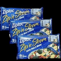 (30) Ziploc Zip &#39;N Steam Medium Microwave Cooking Bags Lot Of (3) New 10... - $78.16