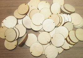 60 SANDED BALTIC BIRCH PLYWOOD EARRING / WOOD / TAG BLANKS 1&quot; - $9.85