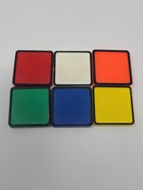 Lot of 6 Tiles Rubik's Race Ideal 1982 Board Game Parts Replacement Red Yellow - £6.14 GBP