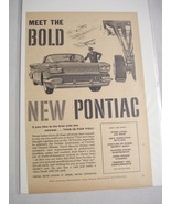 1958 Pontiac Ad Meet The Bold New Pontiac - $10.95 CAD