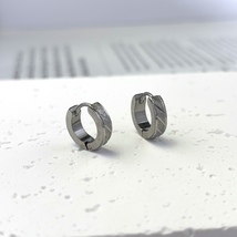 Titanium Steel Small Hoop Earrings for Men Women,Unisex Punk Hip Hop Earrings - £8.78 GBP