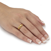 PalmBeach Jewelry Gold Ion-Plated Stainless Steel Shrimp Style Ring - £20.56 GBP