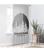Forest Wanderlust Window Curtain - Black and White Pine Tree Home Decor,... - £51.11 GBP