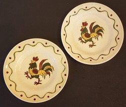 Vernon Metlox Poppytrail California Provencal Red Rooster Bread Butter Plate LOT - £15.62 GBP