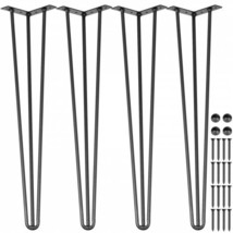 Hairpin Table Legs 22&quot; Black Set of 4 Desk Legs 880lbs Load Capacity (Each 2... - $41.83