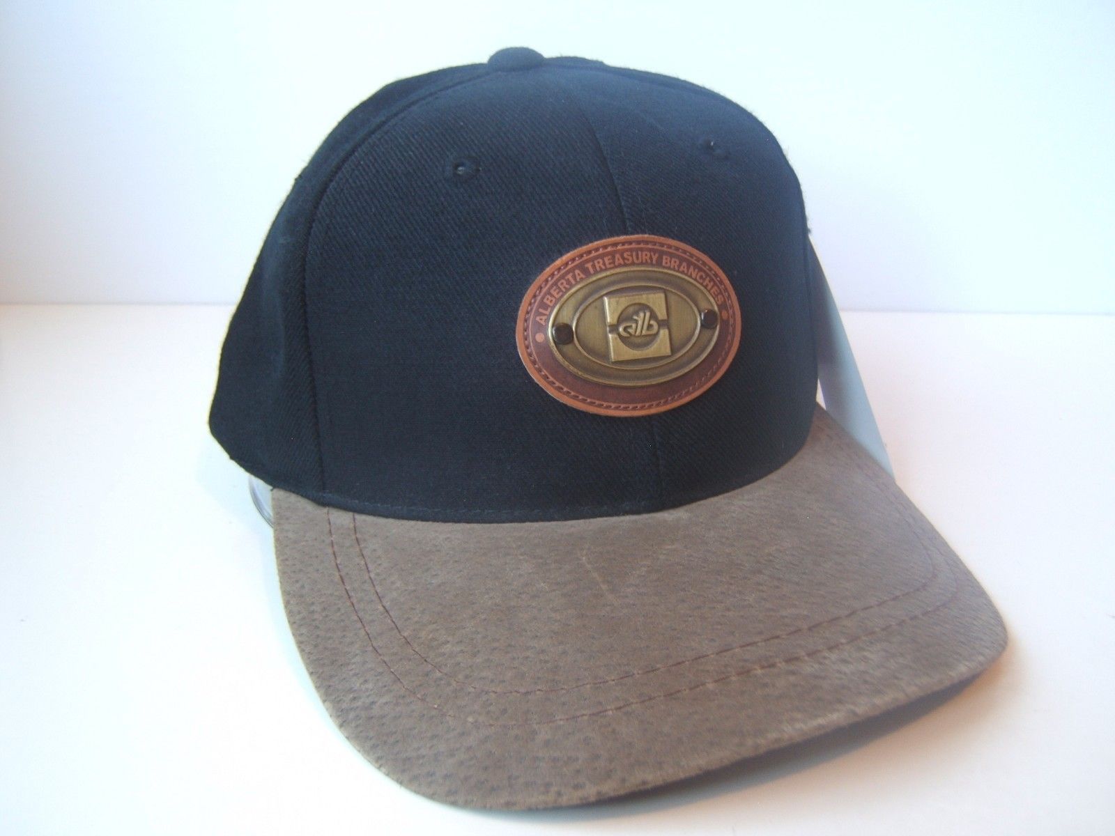 Alberta Treasury Branches Metal Badge Hat Black Strapback Baseball Cap w/ Tag - $18.88