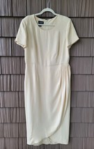 J. Peterman Company 16 Womens Creamy Yellow Silk Dress GATHERED SIDE - $47.45