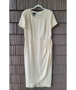 J. Peterman Company 16 Womens Creamy Yellow Silk Dress GATHERED SIDE - $47.45