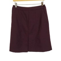 NWT Womens Size 6 LL Bean Burgundy Wool Silk Blend A-Line Mini Skirt - $28.41