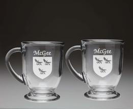 McGee Irish Coat of Arms Glass Coffee Mugs - Set of 2 - £26.90 GBP
