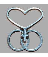 925 Sterling Silver Lapel Pin Infinity Cross Heart D &amp; G Vintage - £24.70 GBP